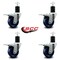Service Caster 3.5'' Solid Poly Swivel 1-3/4'' Expanding Stem Caster Set Total Lock Brake, 4PK SCC-EXTTL20S3514-SPUS-134-4 - alternate 4